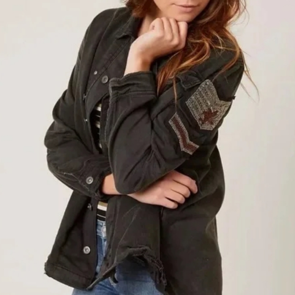 FREE PEOPLE Embellished Military Jacket - Picture 5 of 16
